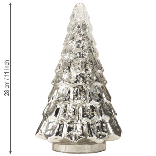 Artikel Mini kerstboom met LED verlichting zilver goud 28cm