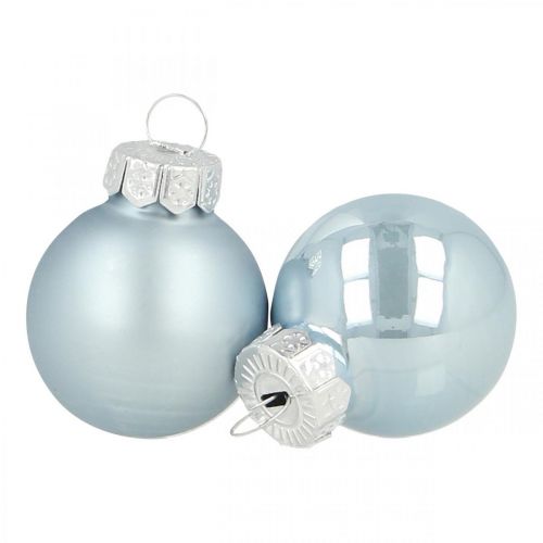 Artikel Mini kerstbal glas blauw glans/mat Ø2.5cm 24st