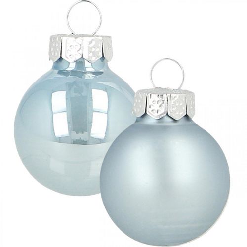 Floristik24 Mini kerstbal glas blauw glanzend/mat Ø2,5cm 22 stuks