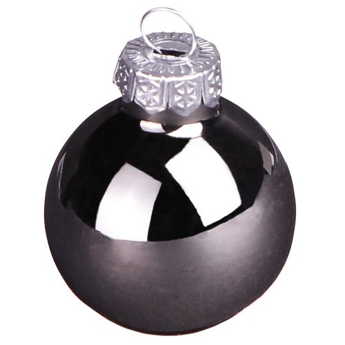 Artikel Mini kerstballen antraciet glazen bollen Ø3cm 22 st