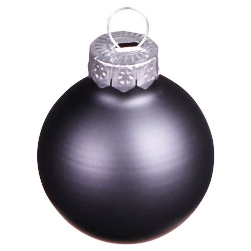 Artikel Mini kerstballen antraciet glazen bollen Ø3cm 22 st