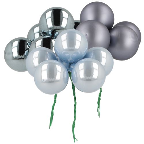 Floristik24 Mini kerstballen glas blauw mat metallic 40mm 32 stuks
