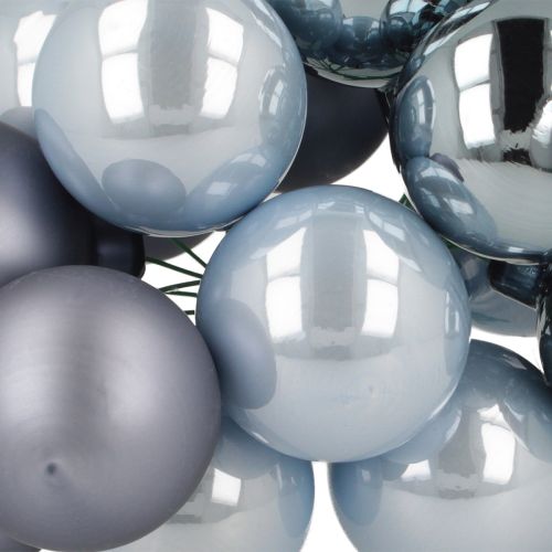 Artikel Mini kerstballen glas blauw mat metallic 40mm 32 stuks