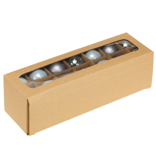 Artikel Mini kerstballen glas blauw mat metallic Ø4cm 24 stuks
