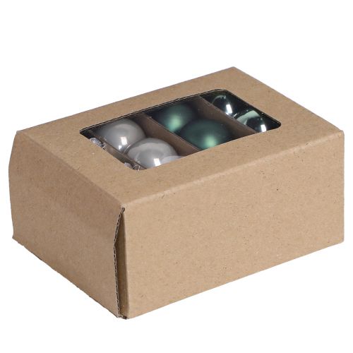 Mini kerstballen glas groen parelmoer grijs Ø3cm 22 st | Floristik24.nl