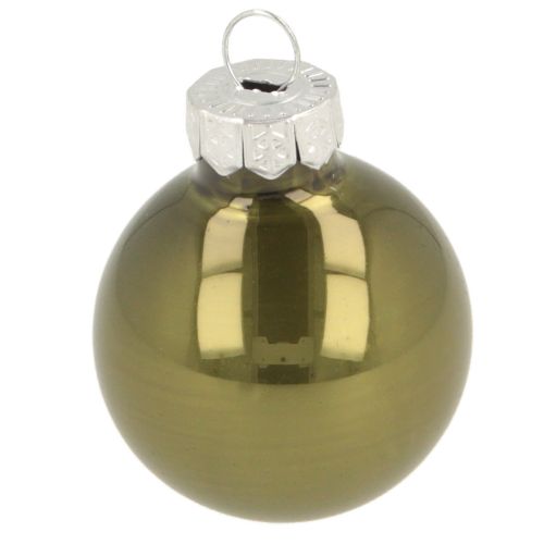 Artikel Mini kerstballen glas groen zilvergrijs Ø3cm 22st