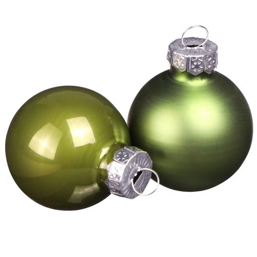Floristik24 Mini kerstballen glas lichtgroen mix Ø3cm 22 st