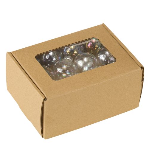 Artikel Mini kerstballen glazen ballen iriserend helder 3 cm 22 stuks