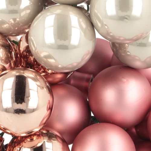 Artikel Mini kerstballen glas roze crème Ø25mm 140 stuks