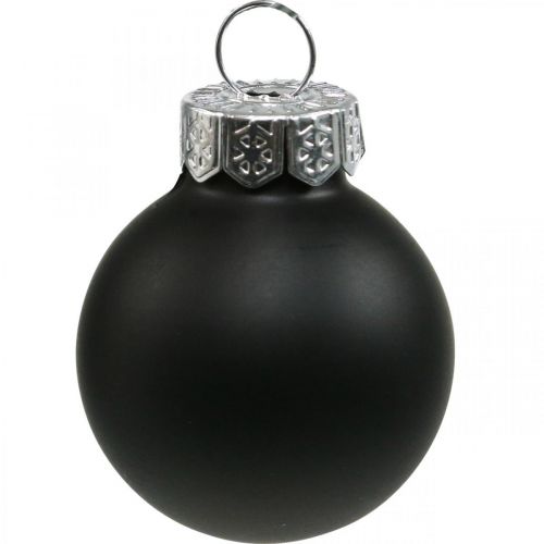 Artikel Mini kerstballen glas zwart glans/mat Ø2,5cm 24 st