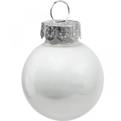 Artikel Mini kerstballen glas wit glans/mat Ø2,5cm 24 st