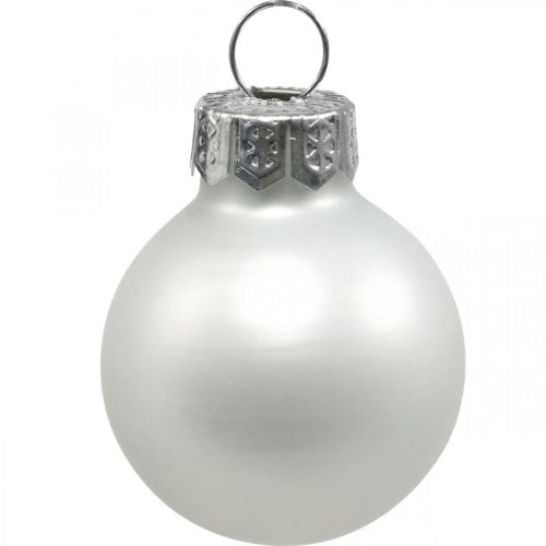 Artikel Mini kerstballen glas wit glans/mat Ø2,5cm 24 st