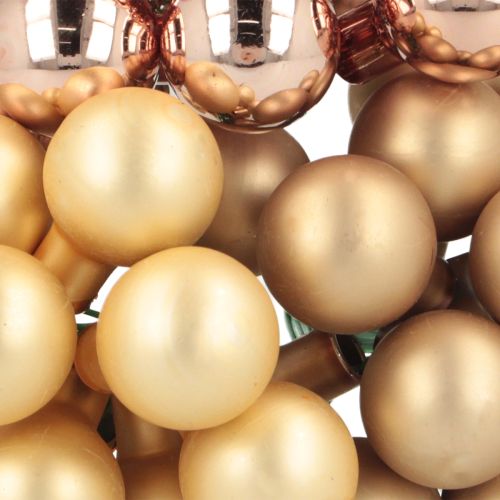 Artikel Mini kerstballen goud roos spiegel bessen 2 cm 140 stuks