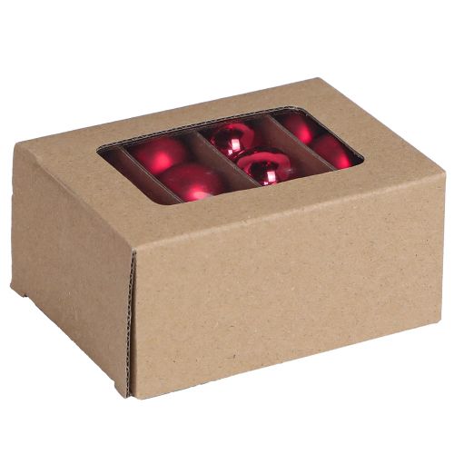 Artikel Mini kerstballen rood glas mat glans Ø3cm 22 st