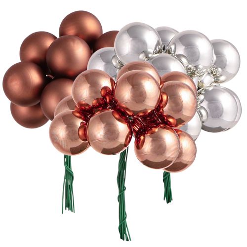 Artikel Mini kerstballen zilver abrikozendraad Ø25mm 140 st