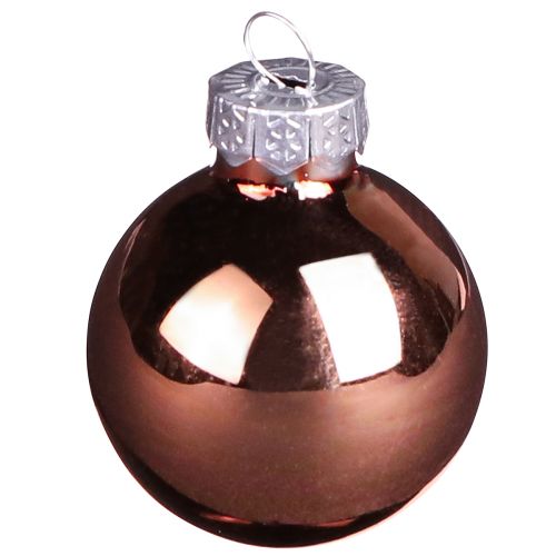 Artikel Mini kerstballen zilver abrikoos glas Ø3cm 22 st