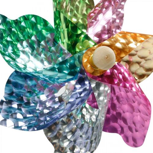 Floristik24 Molen, zomerdecoratie, windmolen op stok, kleurrijk, decoratie voor kinderverjaardagsfeestjes Ø16cm 4 stuks