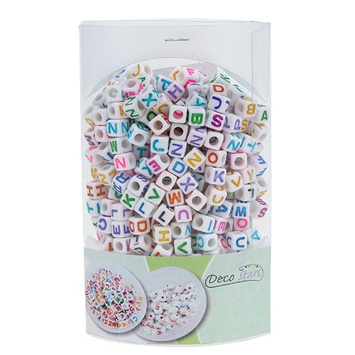 Floristik24 Minikubussen met letters 7 mm gekleurd 90 g