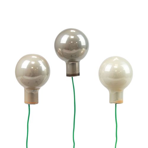 Artikel Mini kerstballen op draadglas crème grijs Ø2cm 140 st