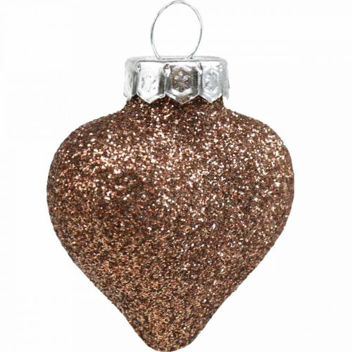 Floristik24 Mini Kerstboomdecoratie mix glas bruin gesorteerd 4cm 12st