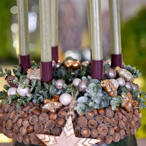 Artikel Mini Kerstboomdecoratie mix glas bruin gesorteerd 4cm 12st