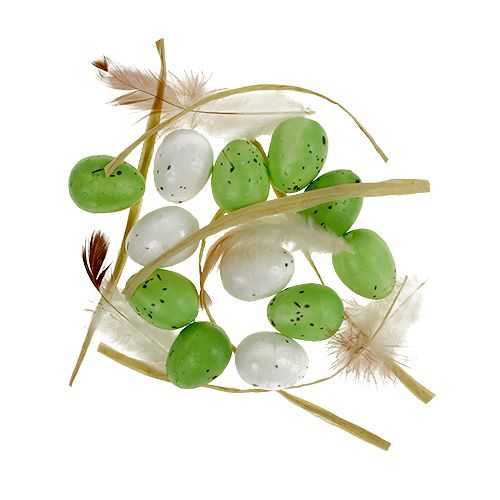 Floristik24 Mini ei groen-wit 2,5cm 48 st