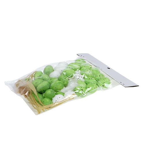 Floristik24 Mini ei groen-wit 2,5cm 48 st