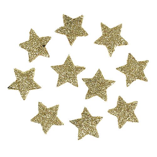 Artikel Mini glitterster goud 2,5cm 96 st