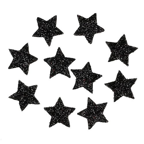 Artikel Mini glitterster zwart 2,5 cm 96 stuks