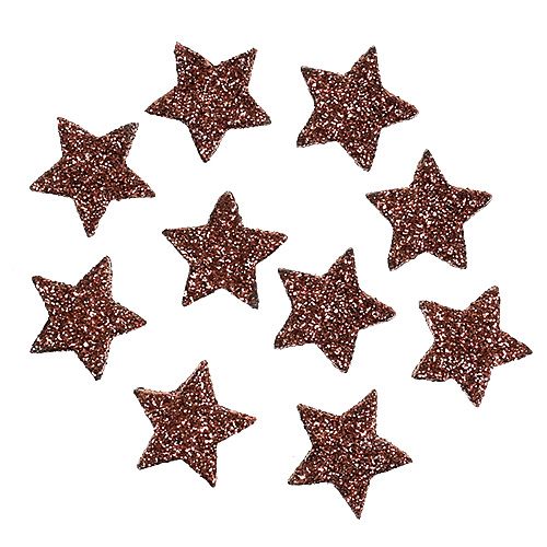 Floristik24 Mini glitterster voor verstrooiing bruin 2,5cm 48st