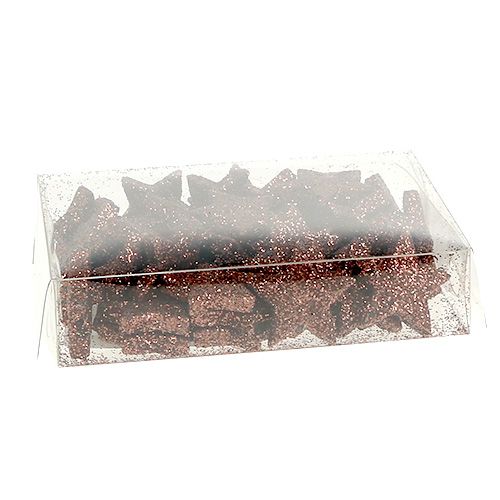 Floristik24 Mini glitterster om te strooien bruin 2,5cm 48 st
