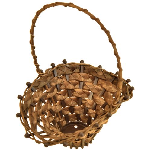 Artikel Mini mand handvat rieten mand handvat mand bruin 15×11cm 3 stuks