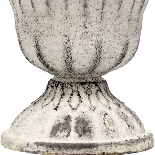 Floristik24 Mini Cup Vaas Metaal Kelk Wit Grijs Antiek Ø8cm H8cm