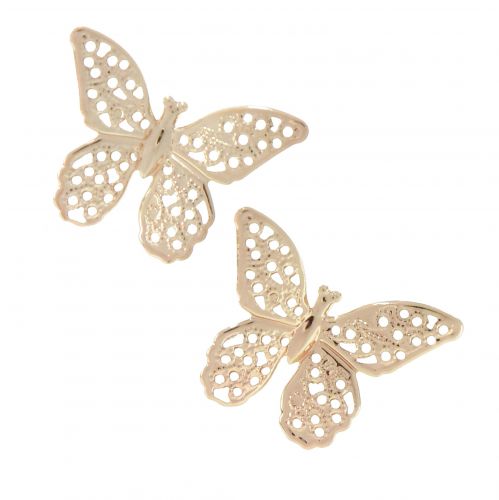 Floristik24 Mini Vlinders Metaal Strooidecoratie Goud 3cm 50 st