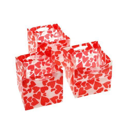 Floristik24 Minizakjes plastic rood 6,5 cm x 6,5 cm 12 stks