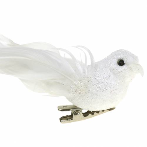 Floristik24 Mini-duif op de clip 9cm 2st