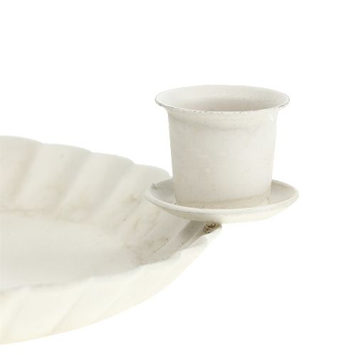 Floristik24 Miniplaat met 4x boomkandelaar Ø10cm creme
