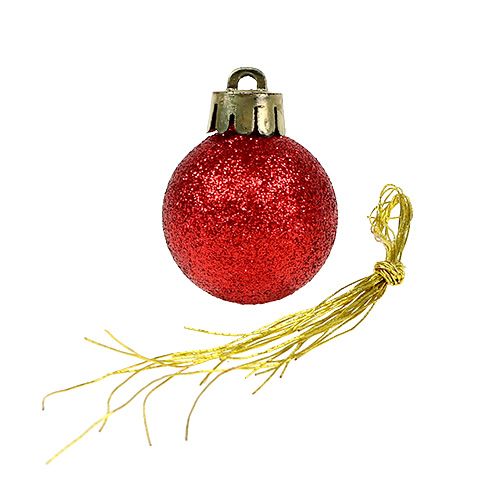 Artikel Mini kerstbal rood Ø3cm 14 st