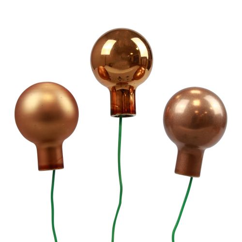 Artikel Mini kerstballen op draadglas oranje Ø2cm 140 st