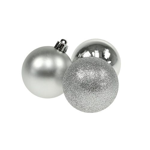 Floristik24 Mini kerstbal zilver Ø3cm 14st