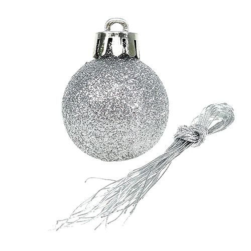 Artikel Mini kerstbal zilver Ø3cm 14st