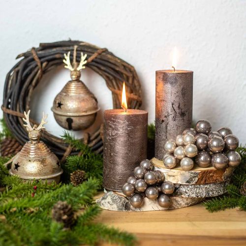 Mini kerstbal creme, grey mirror berries glas Ø20mm 140st