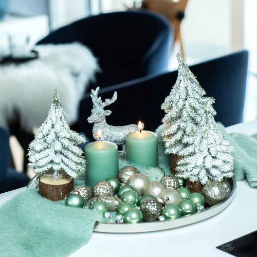 Floristik24 Mini kerstballen glas groen glans/mat Ø2,5cm 24 st