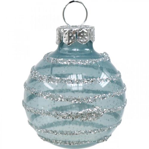 Floristik24 Mini kerstballen blauw echt glas Ø3cm 9st