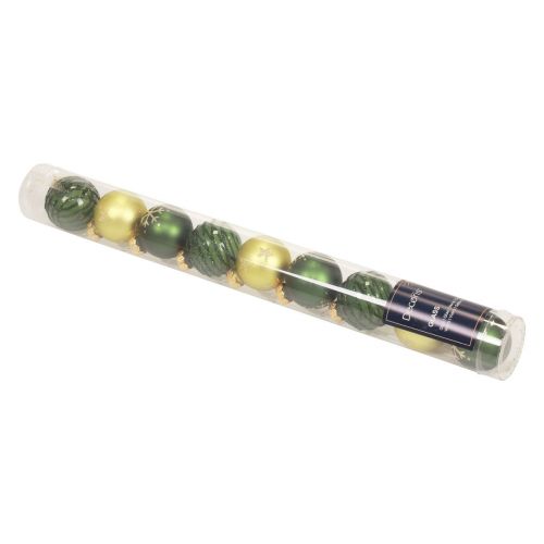 Floristik24 Mini kerstballen glas groen goud glazen bollen Ø3cm 9st