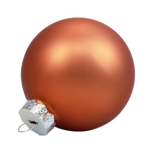 Mini kerstballen glas roodbruin glazen bollen Ø4cm 24st