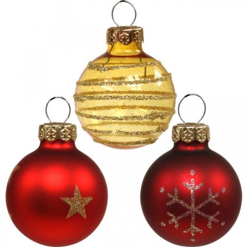 Leugen Bakken Nutteloos Floristik24.nl Mini kerstballen rood/geel mix echt glas Ø3cm 9st - goedkoop  online kopen