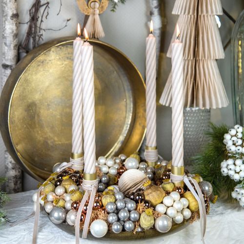 Floristik24 Mini kerstballen op draadglas oranje Ø2,5cm 140 st