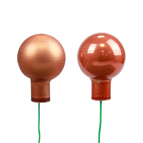 Artikel Mini kerstballen op draadglas rood oranje Ø2cm 140 st
