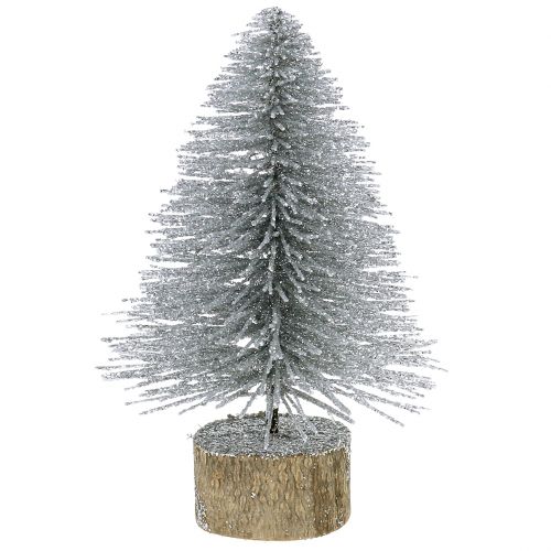 Floristik24 Kerstboom zilver met glitter 6st
